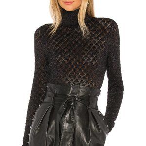 Cinq A Sept Lilette Turtleneck Black Metallic S
